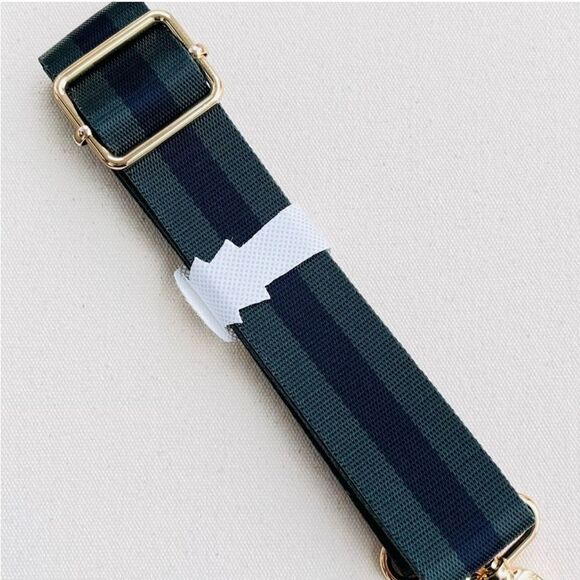 🎃 stella & dot ~ gold hunter green navy ~ adjustable bag strap - Picture 2 of 9